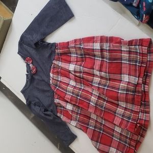 🖤5/$12 Beebay Blue & Plaid Dress Size 18-24 Months